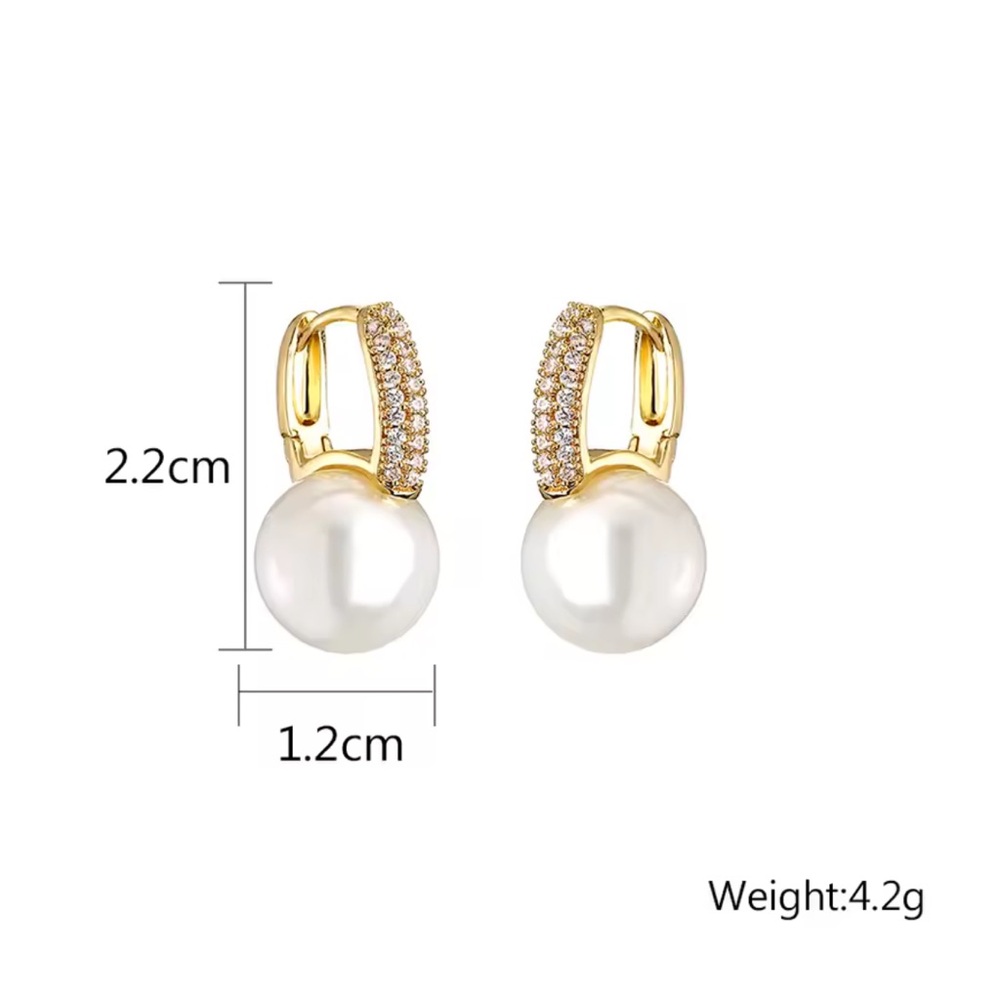 Luxury Red Crystal Ball Earrings – Gold Drop Sparkle Statement Jewelry - Picture 4 of 4